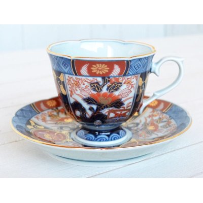 画像2: 古伊万里金彩牡丹（赤） コーヒー碗皿