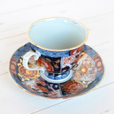 画像3: 古伊万里金彩牡丹（赤） コーヒー碗皿