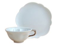 白磁（プラチナハンドル） 桜ティーカップ碗皿