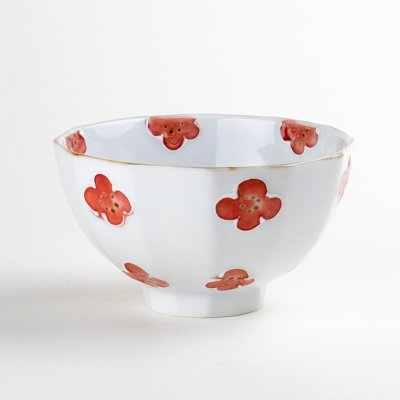 画像1: 一珍小花（赤） 茶碗