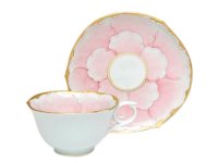 金濃ピンク牡丹 コーヒー碗皿