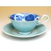 画像2: 青磁割山水 紅茶碗皿 (2)