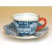 画像2: 蛸唐草花紋 たっぷりコーヒー碗皿 (2)