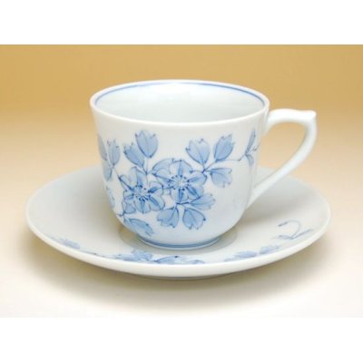 画像2: 染付鉄仙花 コーヒー碗皿