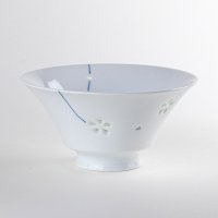 水晶彫花あそび（青）茶碗