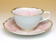 画像2: 金濃ピンク牡丹 コーヒー碗皿 (2)