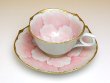 画像3: 金濃ピンク牡丹 コーヒー碗皿 (3)
