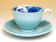 画像2: 青磁割山水 コーヒー碗皿 (2)
